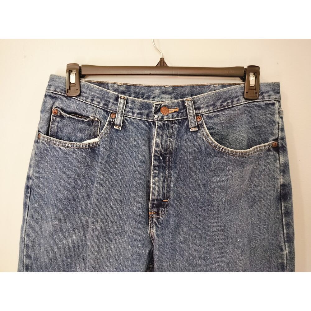 Wrangler 35x32 Regular Fit Jeans Men Blue Denim Straight Leg Cotton - Picture 3 of 9